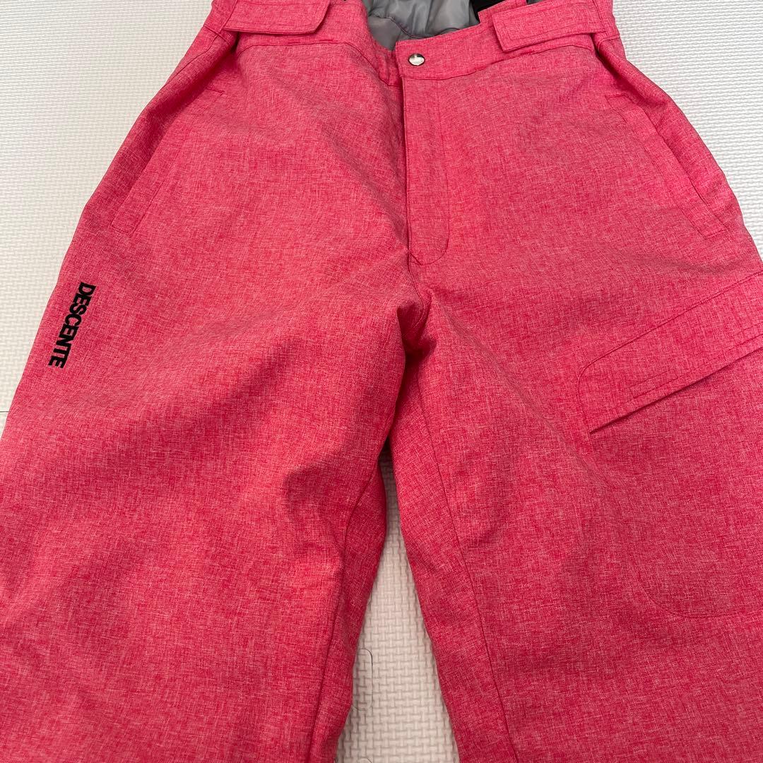【美品】DESCENTE スキーウェア上下 160cm ブラック ピンク