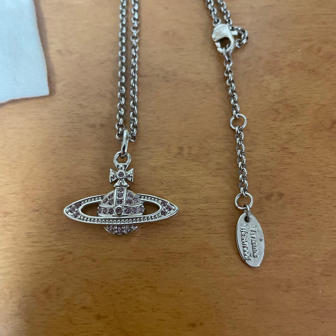 Vivienne Westwood ネックレス シルバー×ピンク