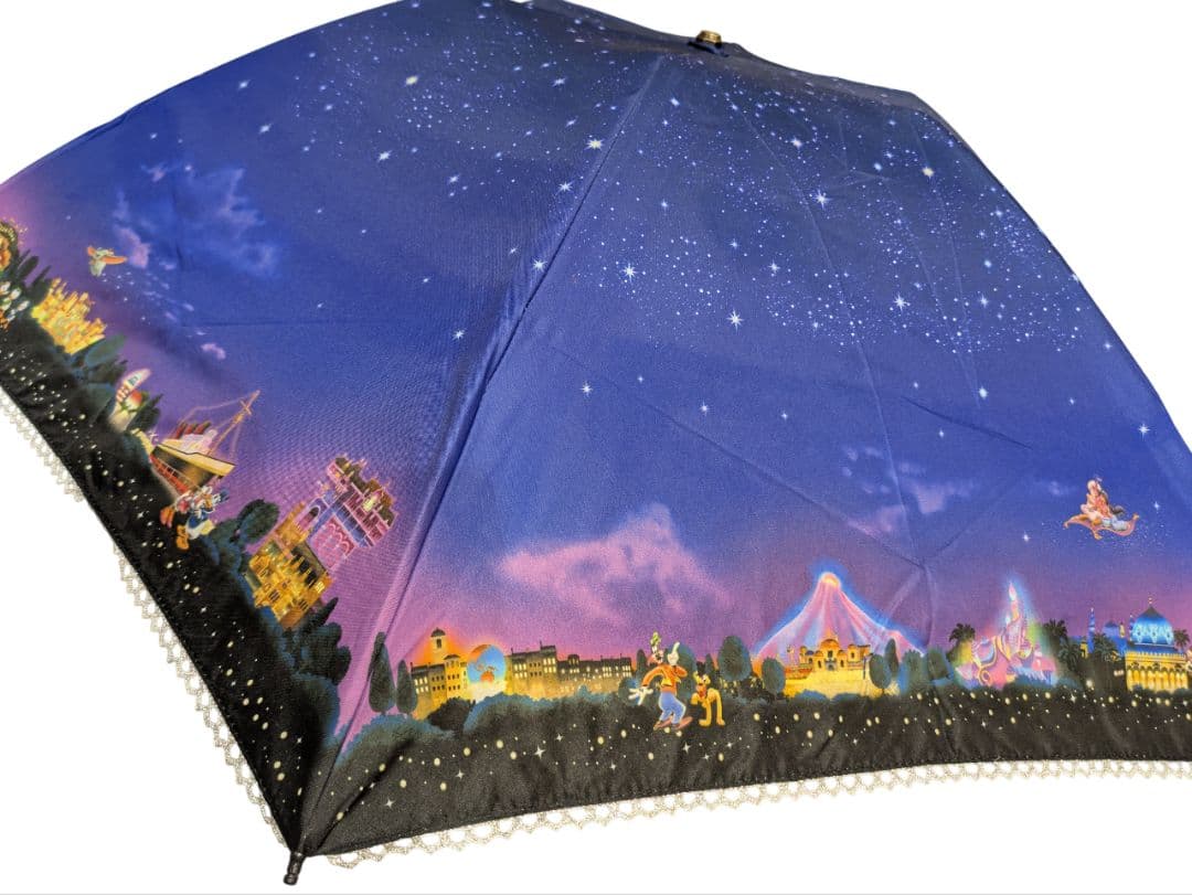 ひ*ろ様 【新品未使用】東京ディズニーリゾート 折りたたみ傘 晴雨兼用　パーク夜