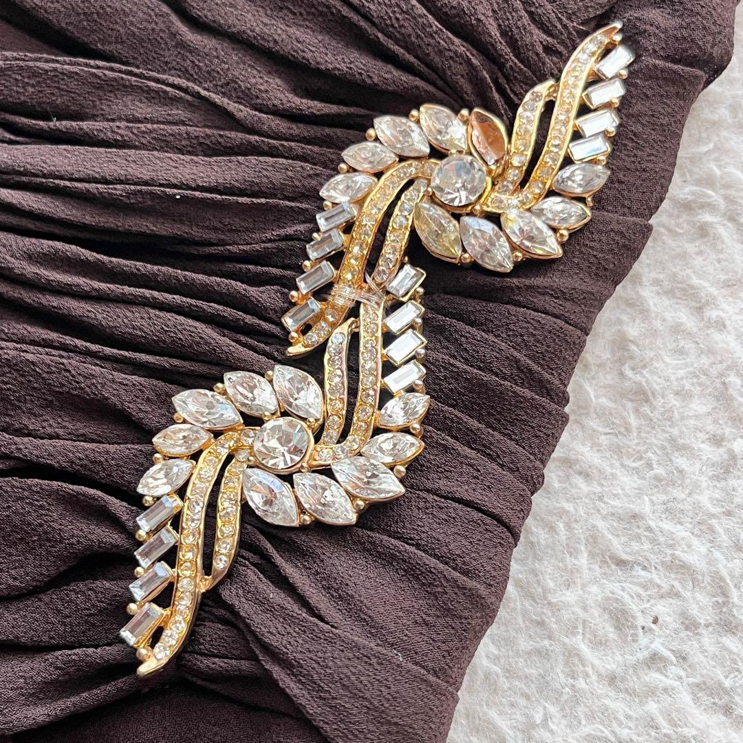 美品✨タダシショージ ロングドレス カシュクール ティアード ビジュー