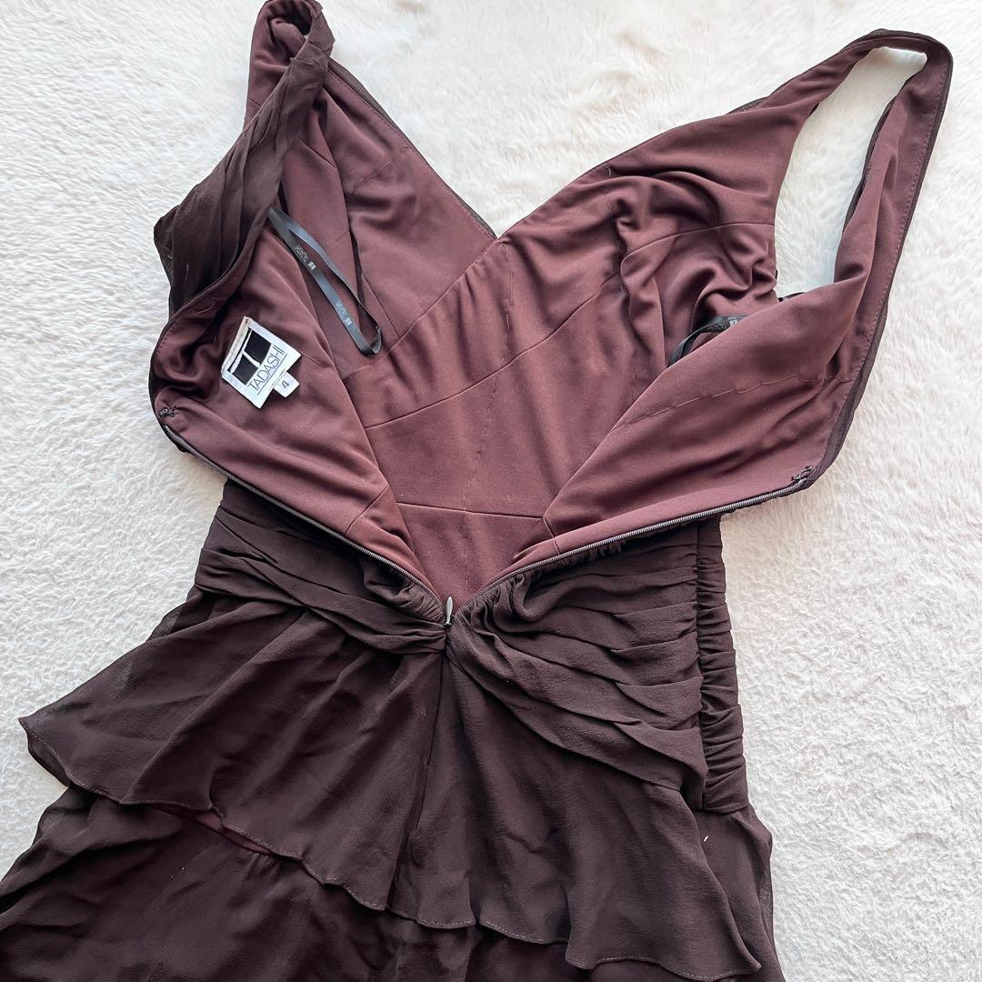 美品✨タダシショージ ロングドレス カシュクール ティアード ビジュー