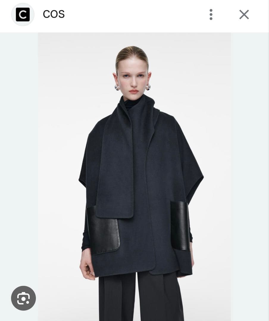 新品⭐︎COS ダブルフェイスフェイスウールマフラーケープ　ネイビー