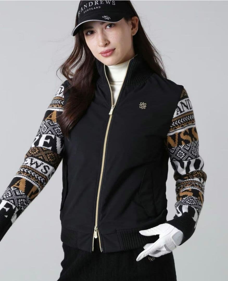 【St.ANDREWS】中綿入りノルディック柄ブルゾン