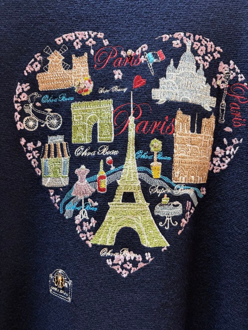 2025AW スーパービューティー　Paris刺しゅうニットワンピース 44