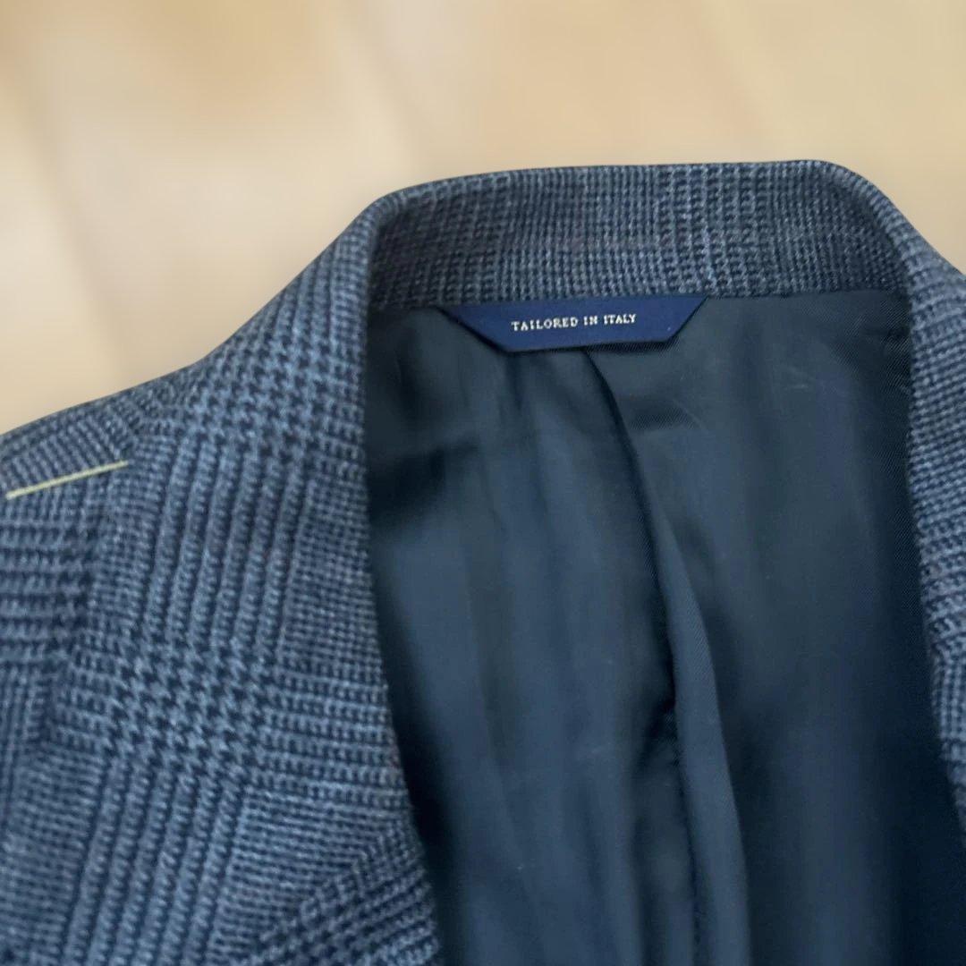 未使用タグ付 ブルックスブラザーズ チェック柄テーラードジャケット カシミア