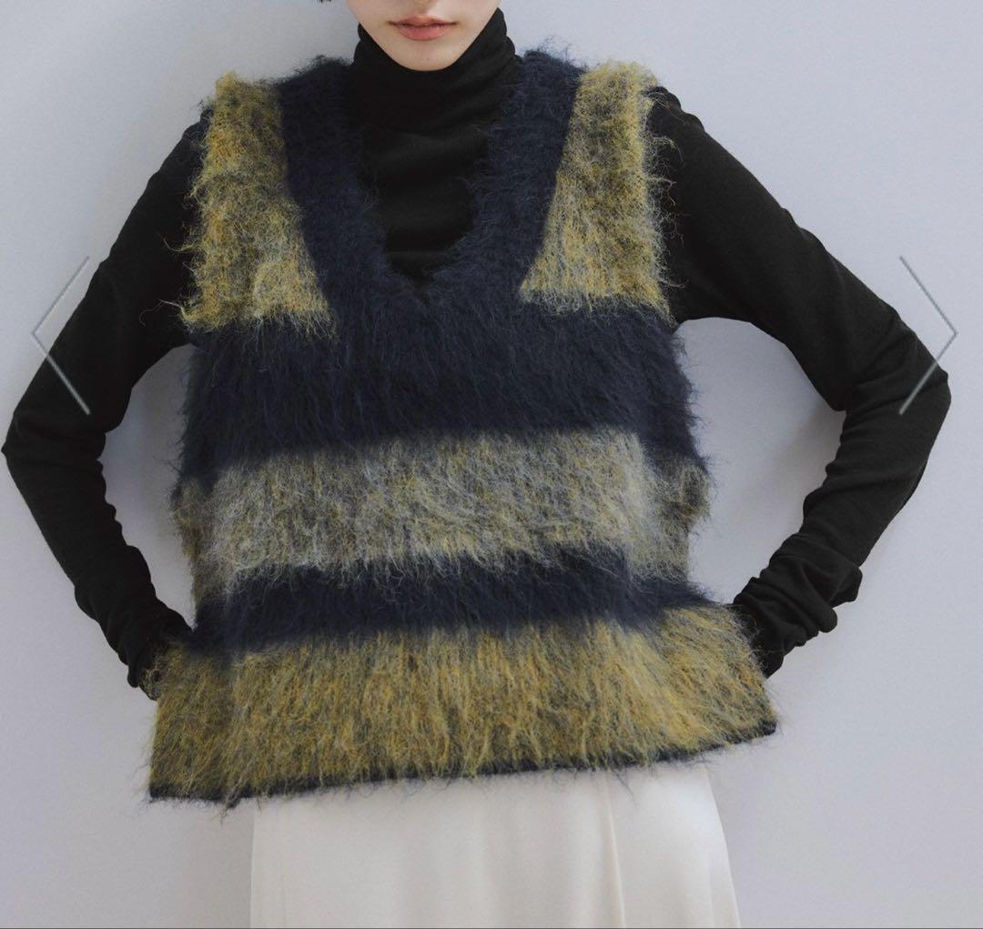 ADAM ET ROPE' 【WEB限定】ブラッシュドボーダーベスト