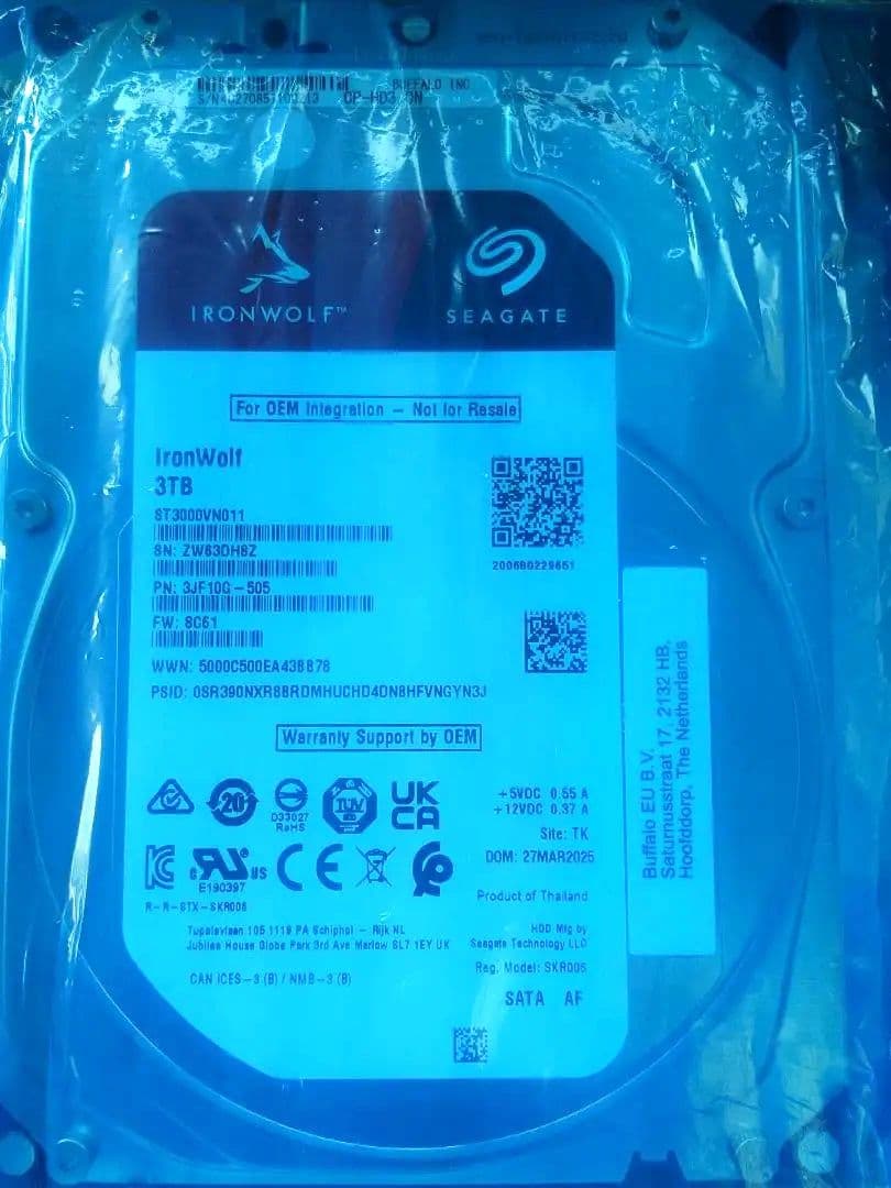 【未使用】BUFFALO OP-HD3.0N 3TB NAS交換用HDD【新古】