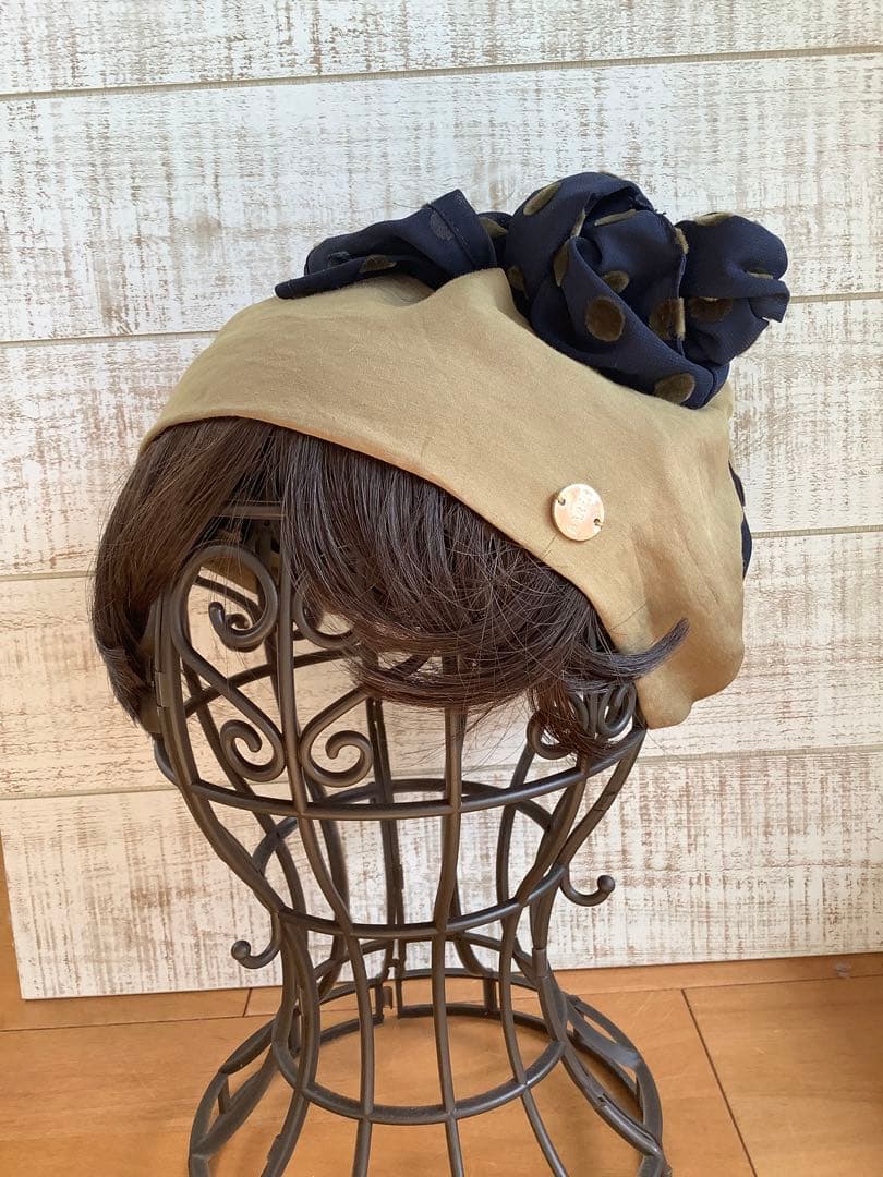 バレン　医療用ウィッグ　スカーフハット　カーキ＆ドット