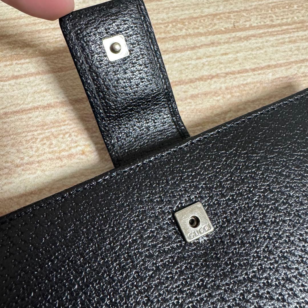 未使用品/箱有 GUCCI 035 1408 長財布 オールレザー ロゴプレート