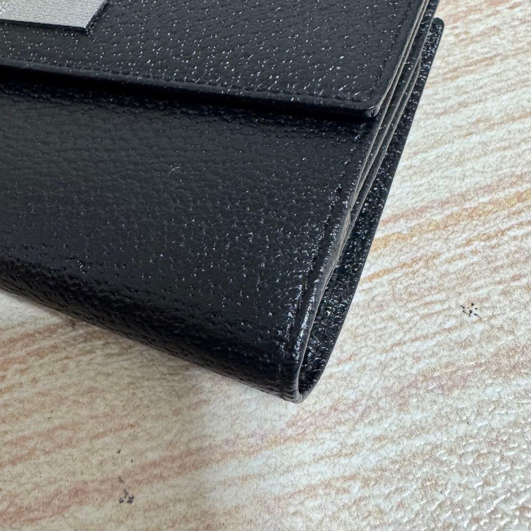 未使用品/箱有 GUCCI 035 1408 長財布 オールレザー ロゴプレート