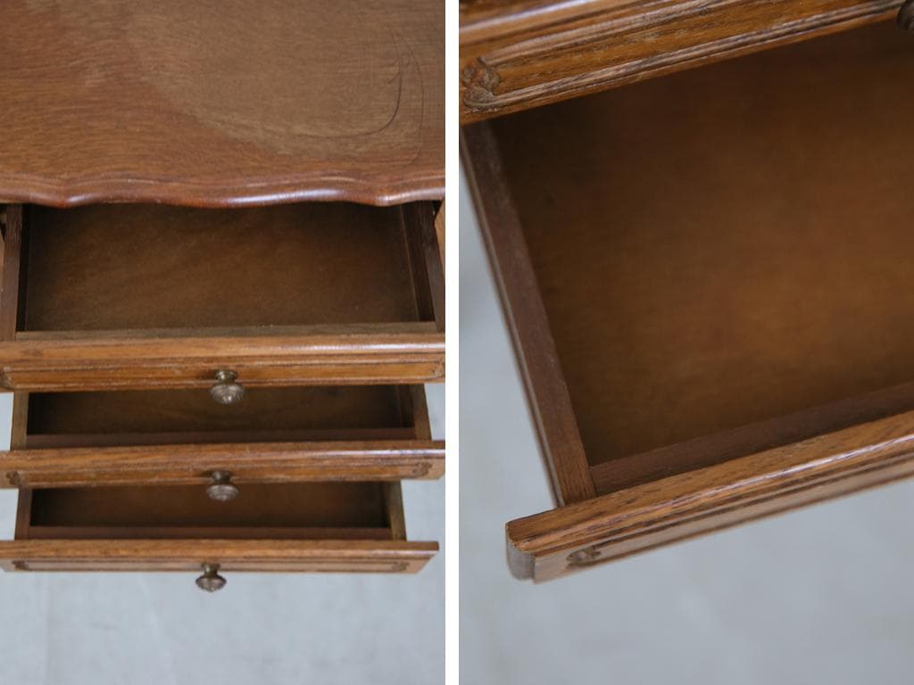 フランスアンティーク木製ベッドサイドキャビネット/ナイトテーブル90-143-1