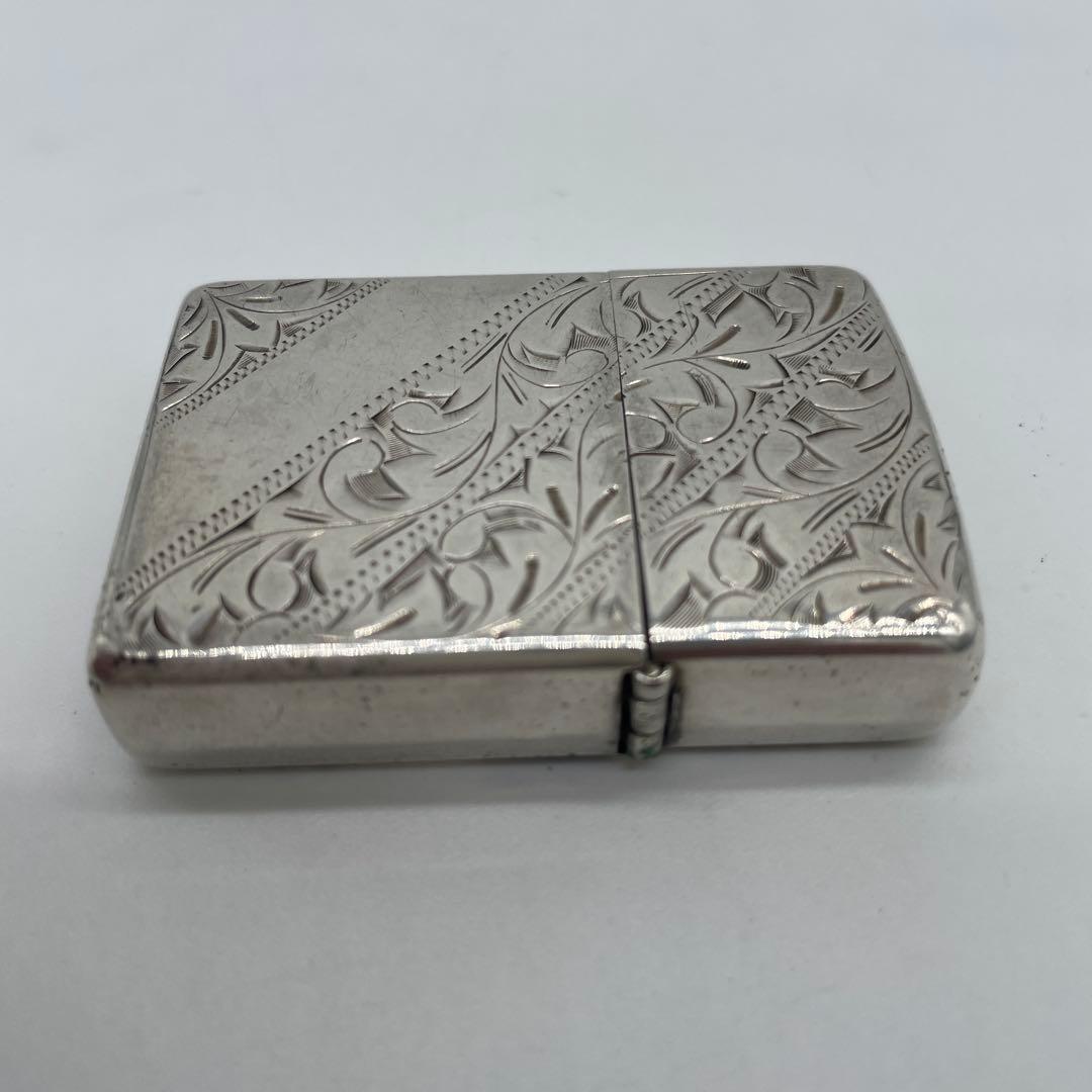 純銀　ZIPPO 33g ジッポー ライター SILVER 彫刻　中古