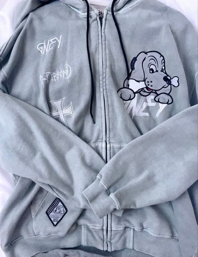 GALFY (ガルフィー) 染め染めデスメタルにゃんにゃんパーカー GREIGE