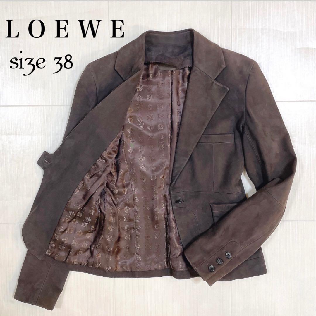 LOEWE ロエベ 羊革 レザージャケット スエード テーラードジャケット