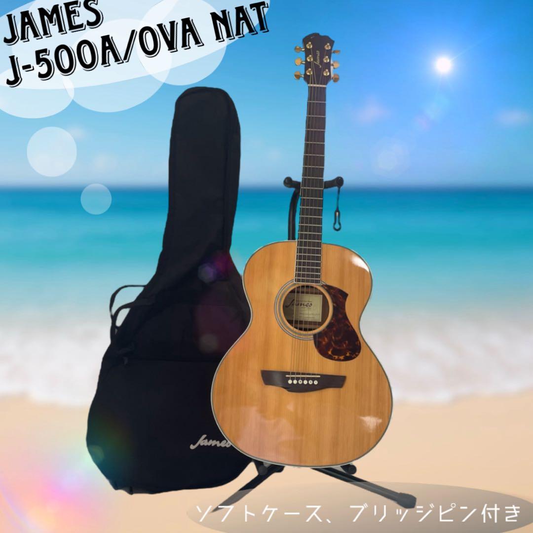 ✨James j-500a/ova nat✨　エレアコ仕様　ソフトケース他付き