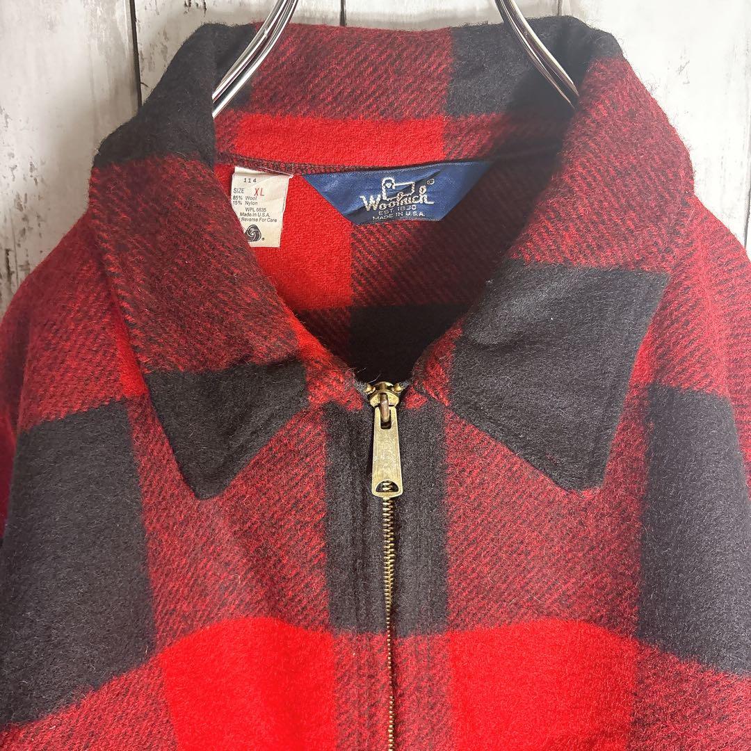 ウールリッチ 80s マッキーノジャケット XL ブロックチェック USA製