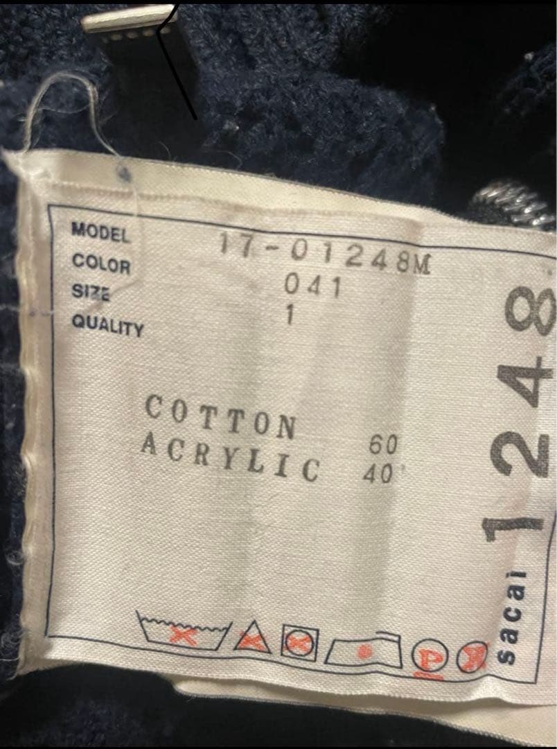 トップス sacai 17ss chunky knit blouson