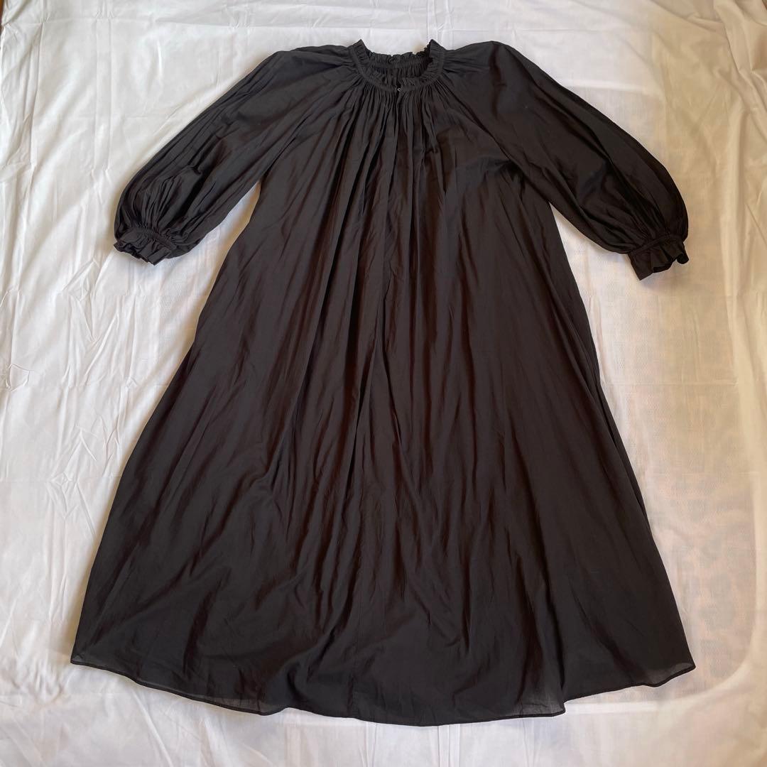 MARIHA 春の花のドレス　黒　ロングワンピース ブラック　長袖