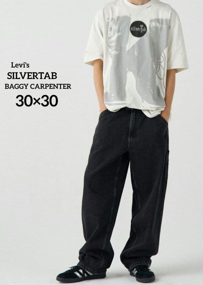 30×30【新品】リーバイス シルバータブ バギーカーペンター　・BLACK・