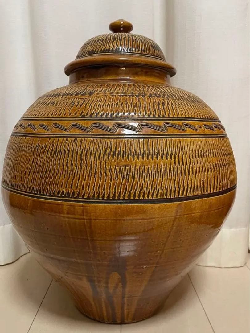 小鹿田 坂本茂木 作 高さ50cm 大壺 民藝　小鹿田焼