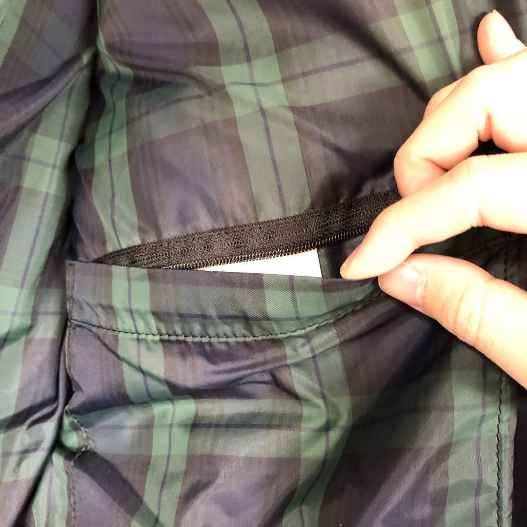 コムデギャルソンオム コーティング 肉厚ダウンジャケット 中チェック柄 黒