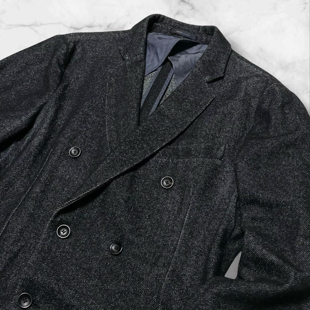 極美品● アルマーニコレツォーニ テーラードジャケット ダブル インディゴ 48