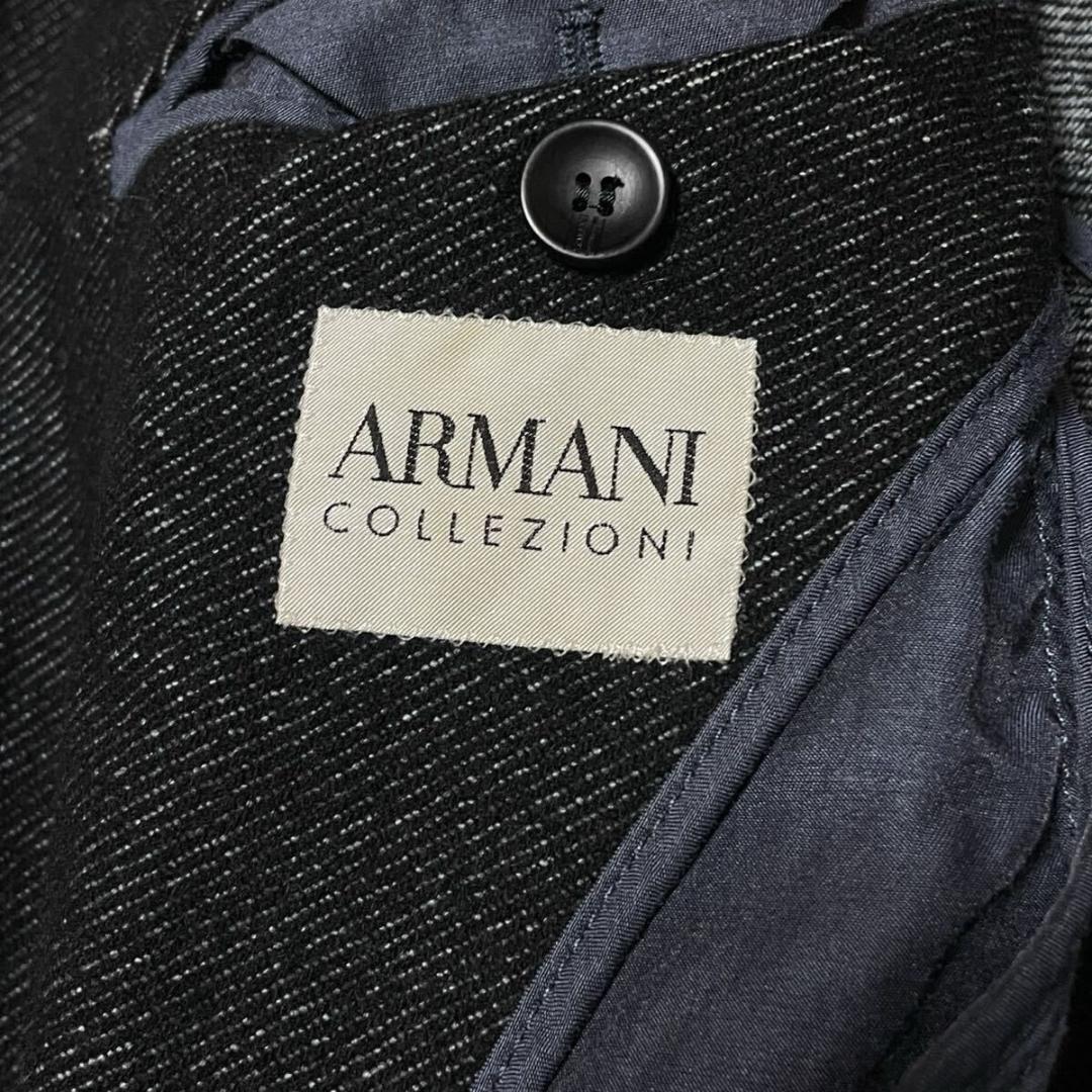 極美品● アルマーニコレツォーニ テーラードジャケット ダブル インディゴ 48