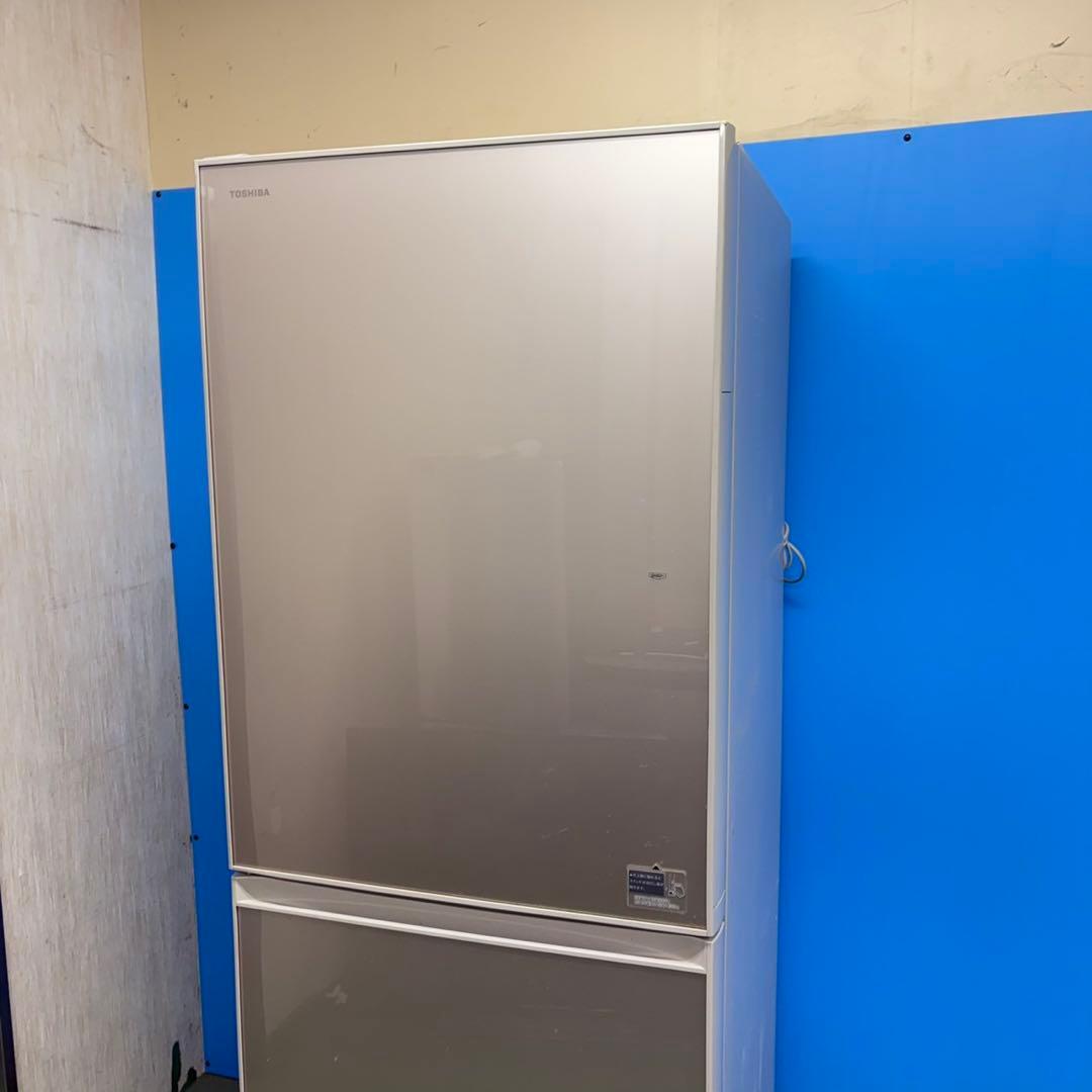 717 鏡面　冷蔵庫　大型　5ドア　左開き　美品　自動製氷機付　400L強 保証