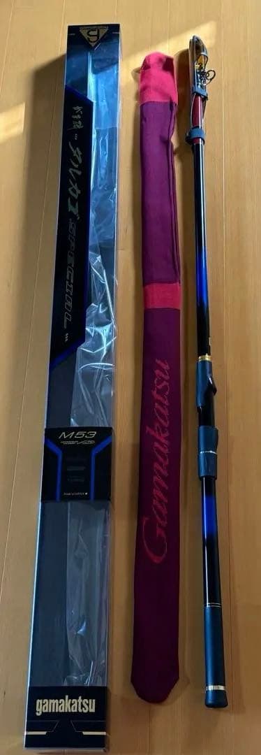 美品　がまかつ　がま磯 タルカゴスペシャル M 5.3m カゴ釣り