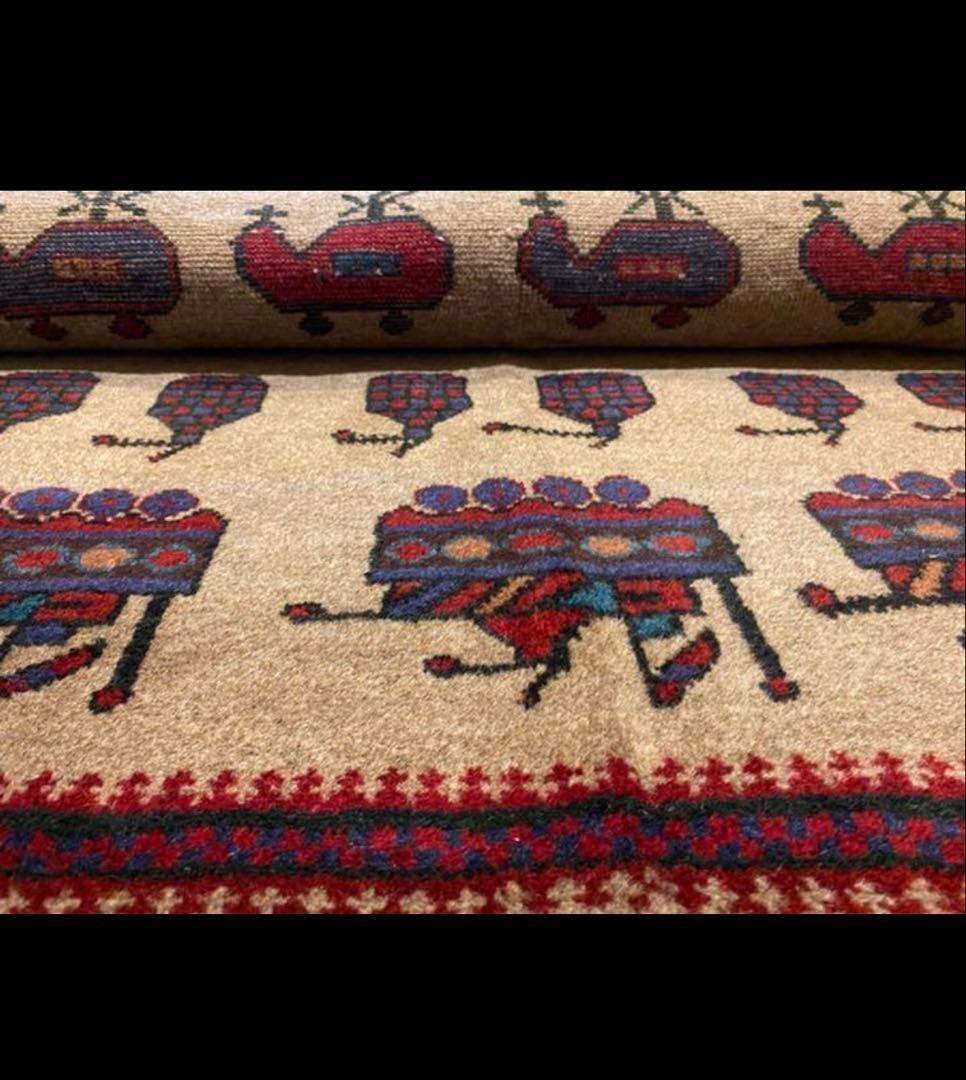アフガニスタンヴィンテージストーリーラグ war rug 91x144cm