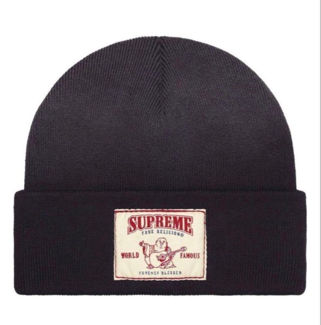 Supreme True Religion Beanie 黒トルゥーレリジョン