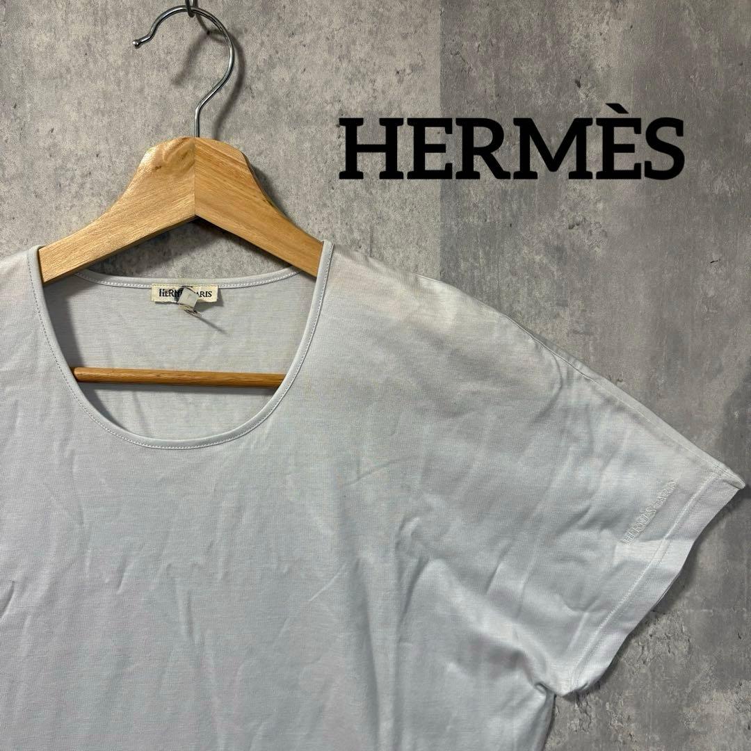 エルメス HERMÈS マルジェラ期 半袖シャツ カットソー 袖ロゴ 刺繍