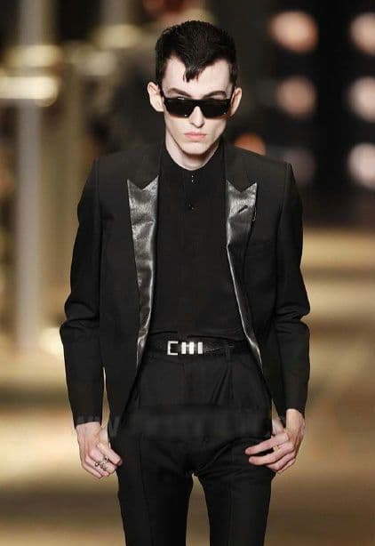 14ss SAINT LAURENT PARIS スモーキングジャケット レザー