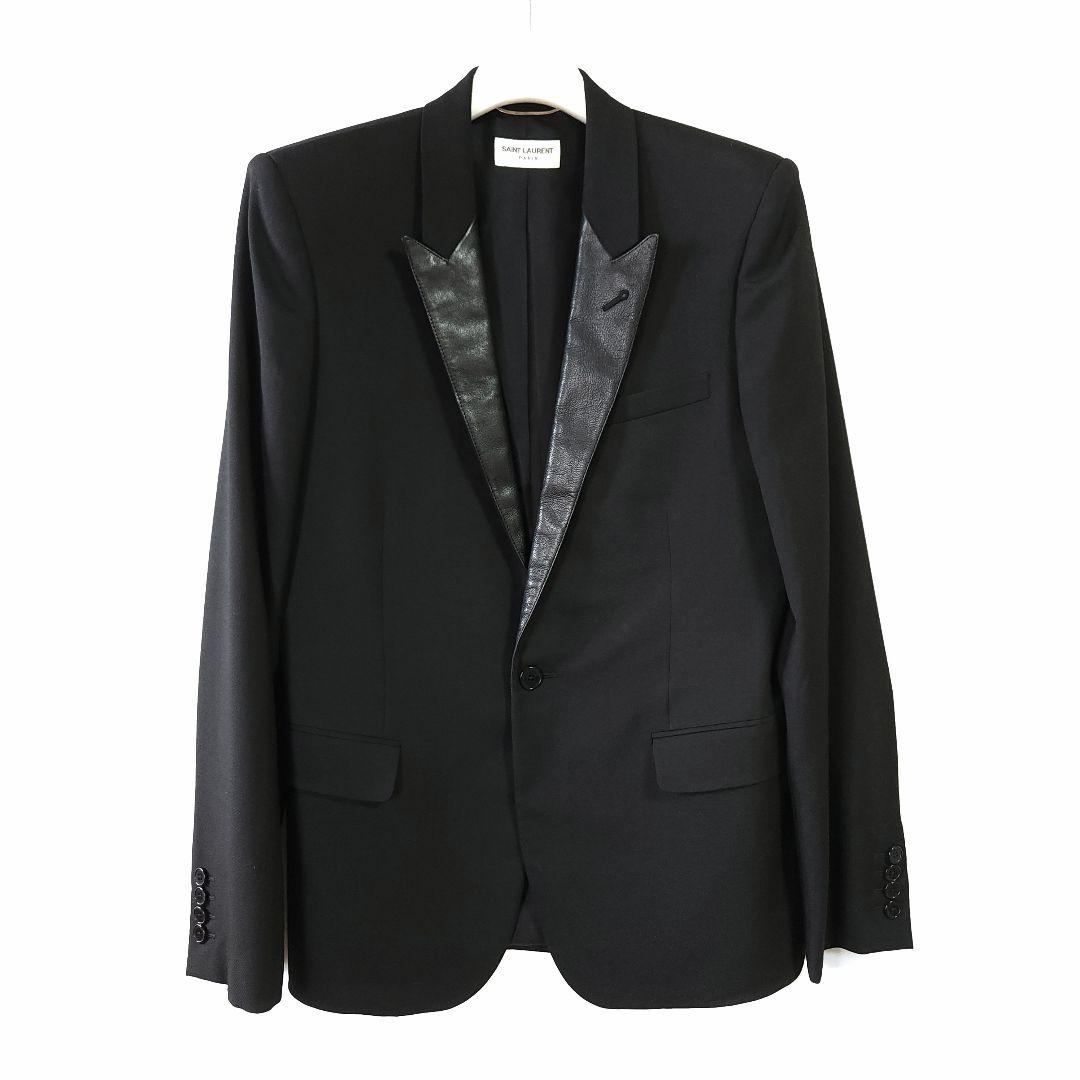 14ss SAINT LAURENT PARIS スモーキングジャケット レザー