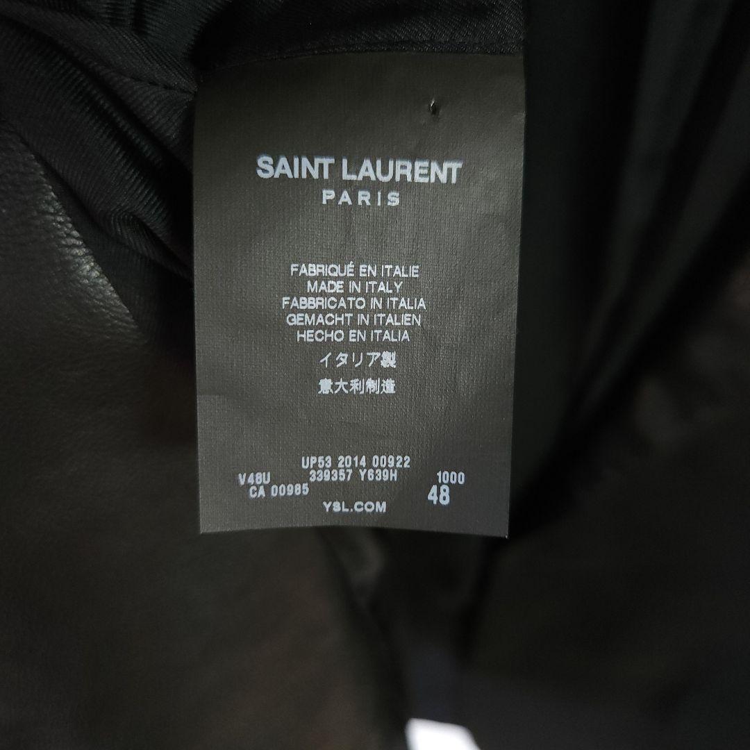 14ss SAINT LAURENT PARIS スモーキングジャケット レザー