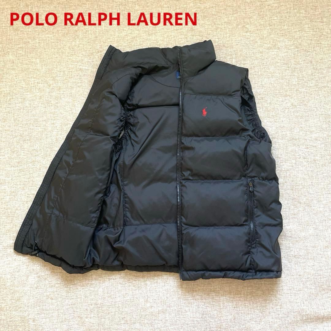 美品 ポロラルフローレン ブラック ポニー ダウンベスト XSサイズ
