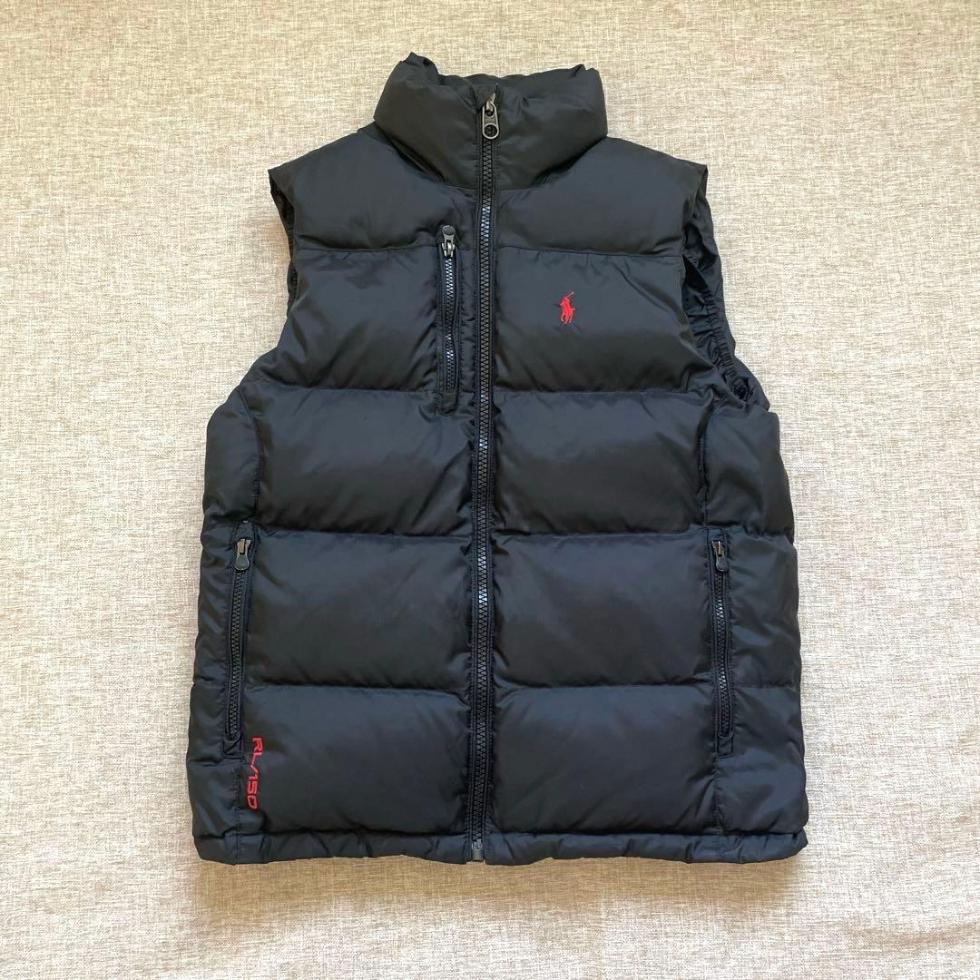 美品 ポロラルフローレン ブラック ポニー ダウンベスト XSサイズ