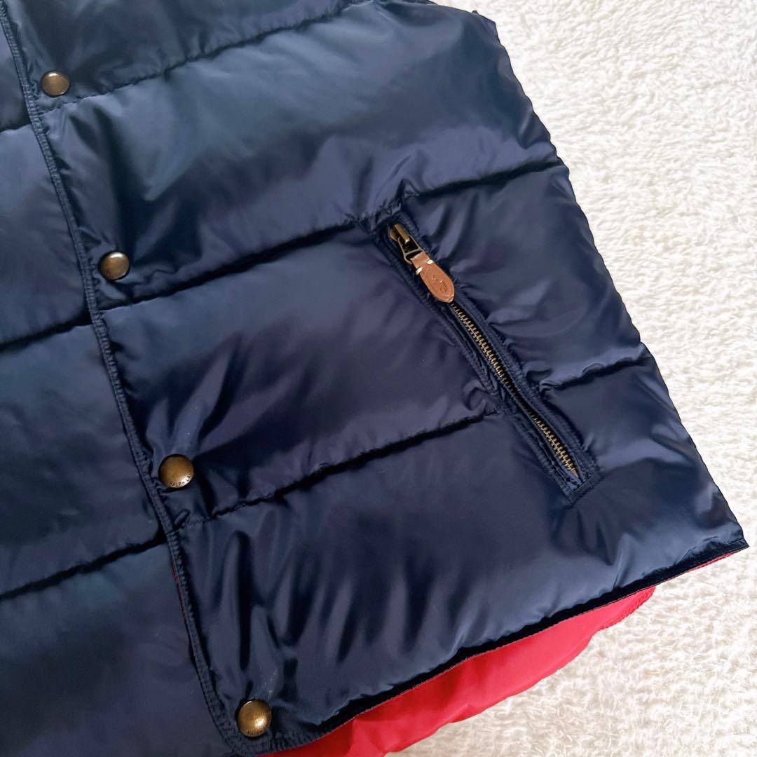 【ポロラルフローレン】ダウンベスト リバーシブル Mサイズ ネイビー レッド