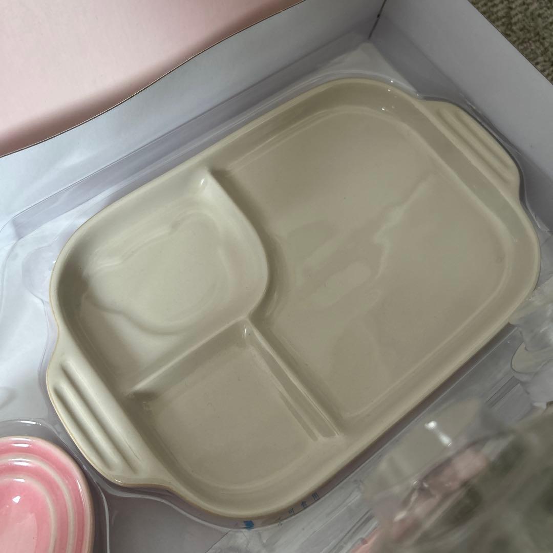 【未使用品】LE CREUSET お食い初め7点セット ミルキーピンク レシピ付