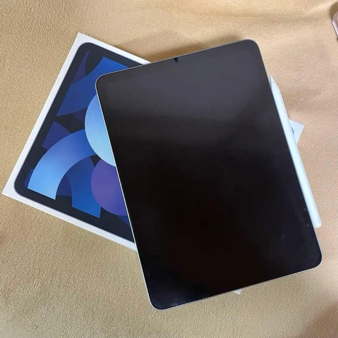 iPad Air第4世代ブルー本体　Apple Pencil バッテリー91%