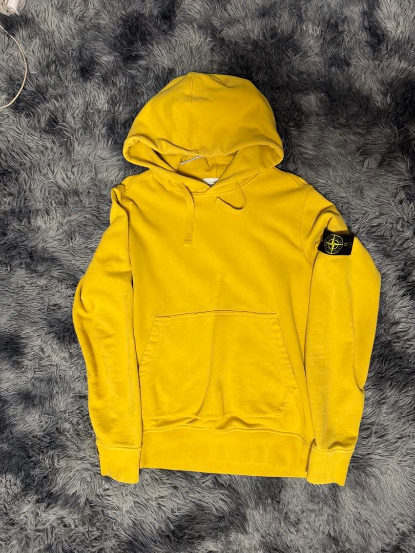 イエロー フード付き スウェット Sサイズ
