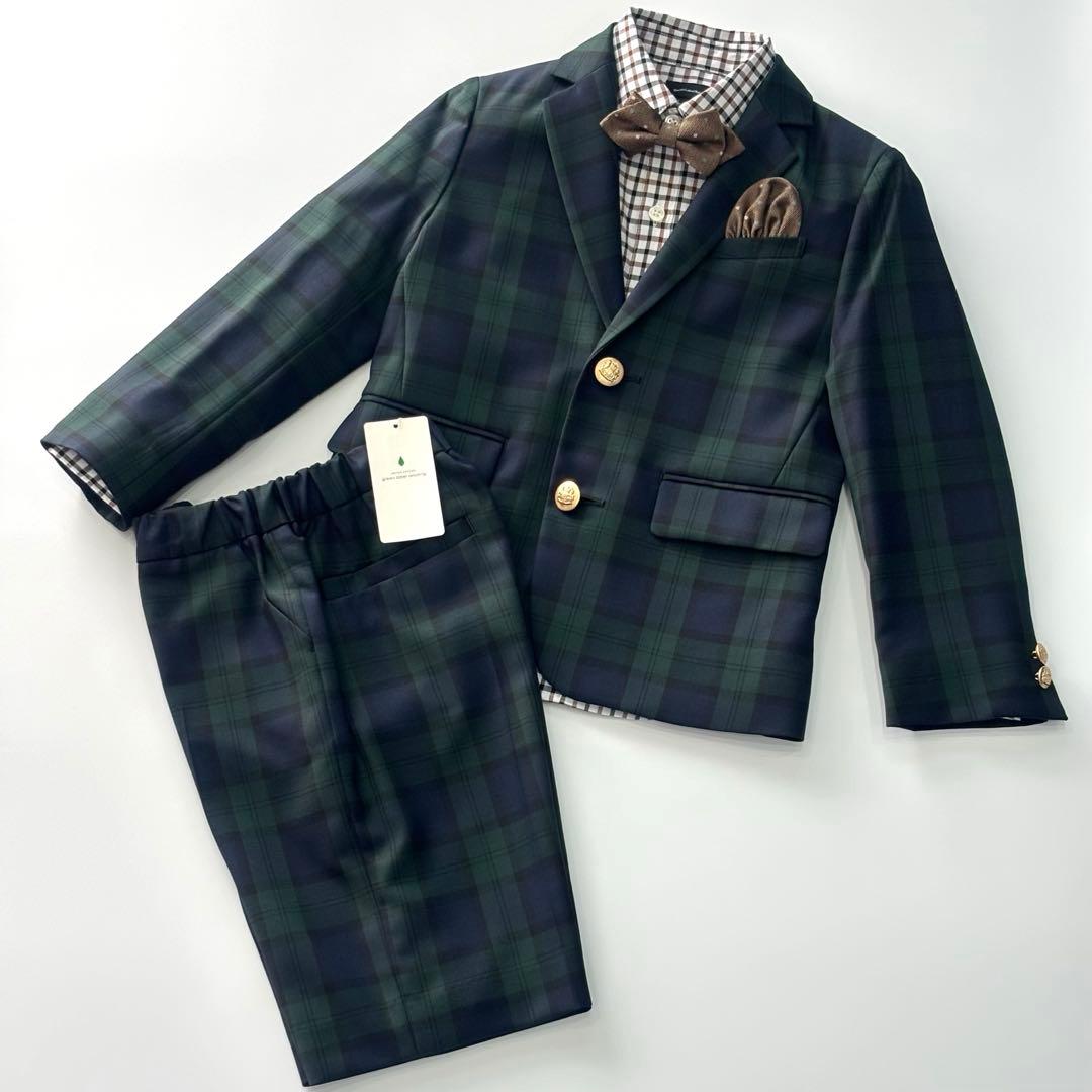 新品　グリーンレーベル　ジャケット　パンツ　ボウタイ　チーフ　シャツ　120cm