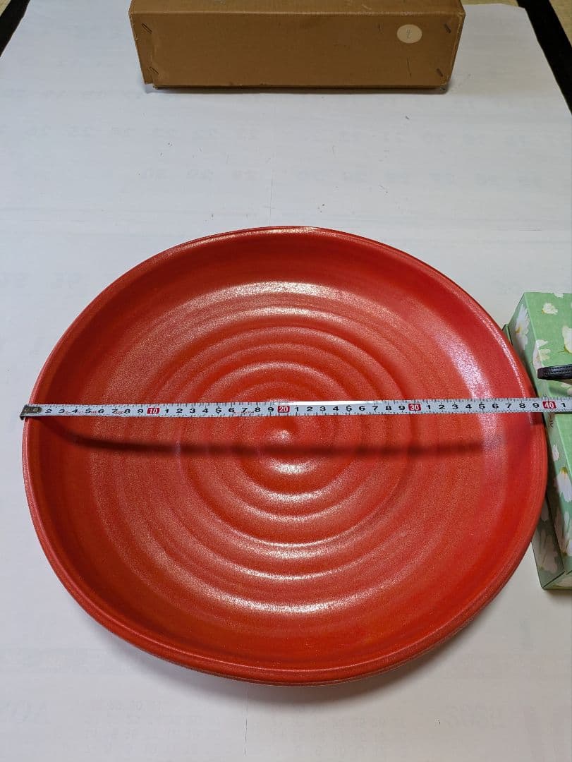 ◆花器　陶器　朱水盤 清水焼 ◆美品　花堂作