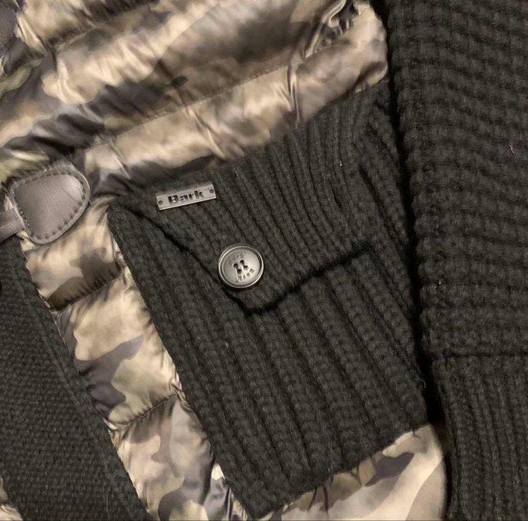 美品　Bark バーク　ニット　ダッフル　ダウン　ジャケット　カモフラ　迷彩