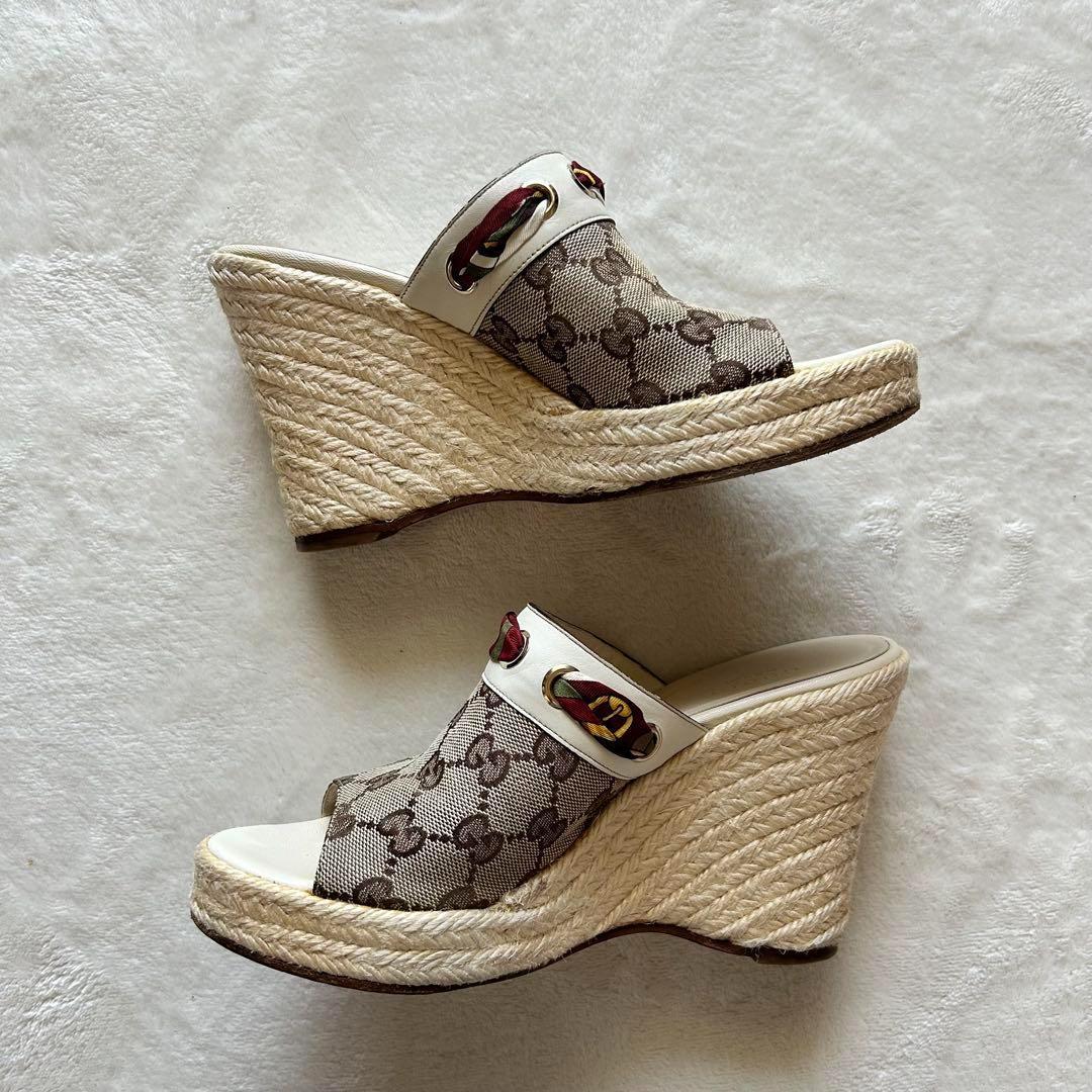 ⭐️再値下げ⭐️ グッチ GGキャンパス エスパドリーユ ウェッジ サンダル 36C