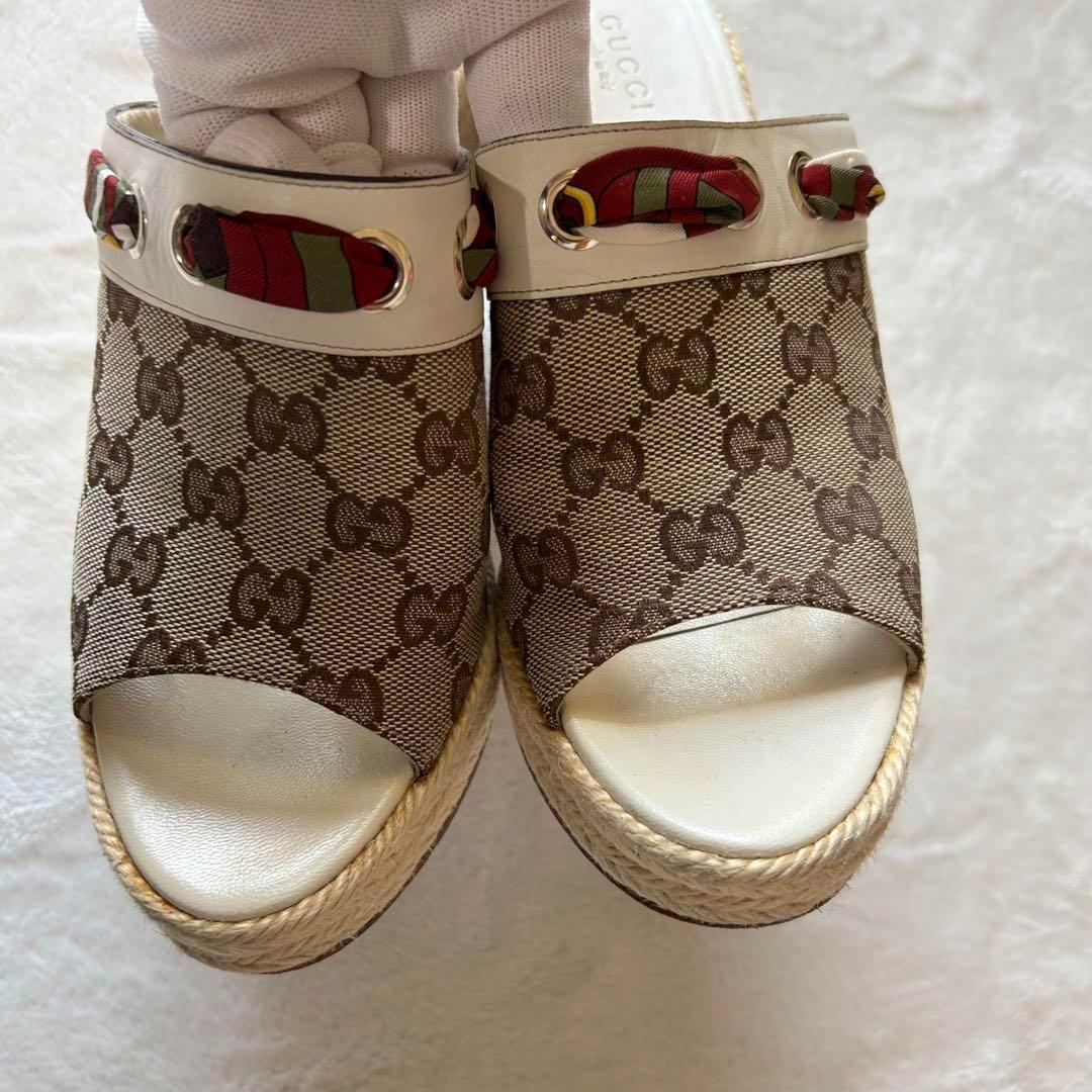 ⭐️再値下げ⭐️ グッチ GGキャンパス エスパドリーユ ウェッジ サンダル 36C