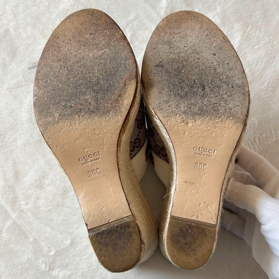 ⭐️再値下げ⭐️ グッチ GGキャンパス エスパドリーユ ウェッジ サンダル 36C