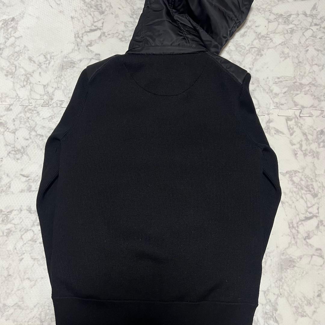 美品ブラックレーベルクレストブリッジ 切り替え ダウンパーカー ニット 黒L