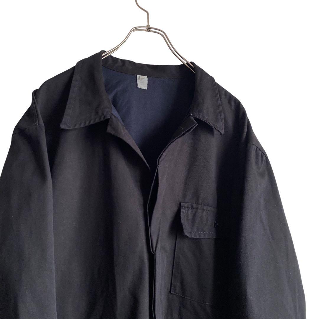 70s80s Euro vintage ブラック コットンツイルワークジャケット