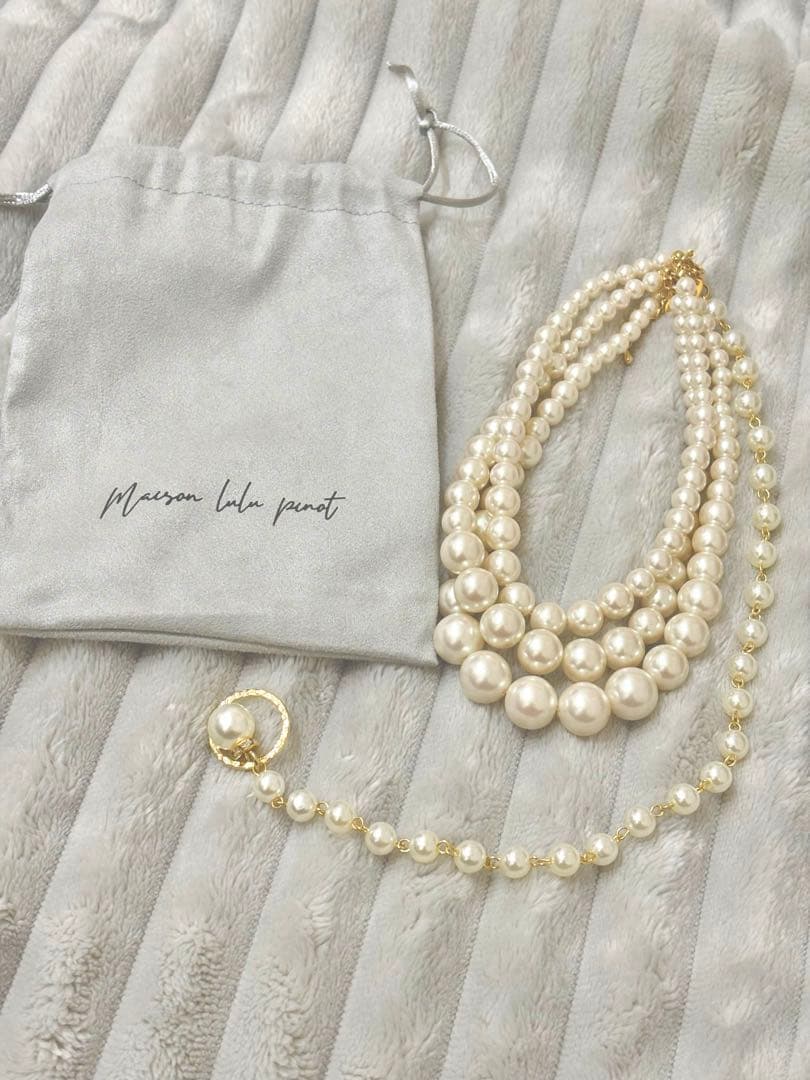 litmus 3連パールネックレス チョーカーmaison lulu pinot